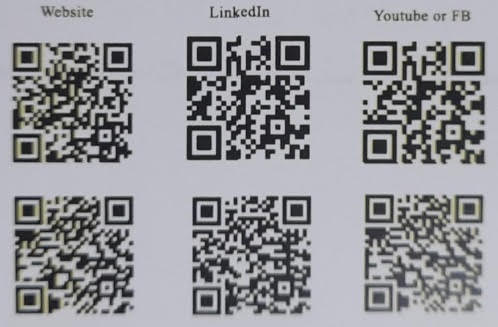 QR codes — Website, LinkedIn, YouTube / FB